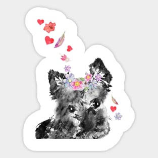 Yorkshire Terrier peeking Sticker